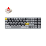 Keychron Q6 QMK VIA custom mechanical keyboard full size 100 percent layout full aluminum grey frame B knob for Mac Windows RGB backlight with hot swappable Gateron G Pro switch red