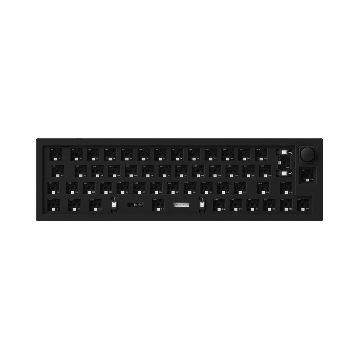 Keychron Q9 QMK/VIA custom mechanical keyboard knob version 40 percent ISO layout full aluminum body for Mac Windows Linux barebone frame black