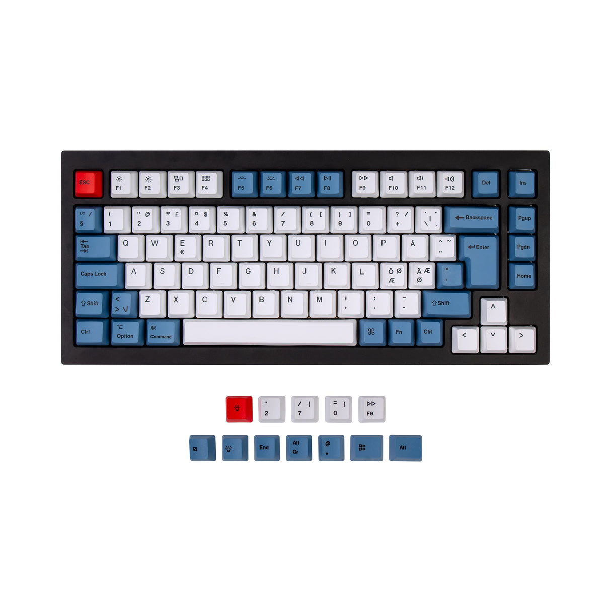 ISO Q1 & K2 OEM Dye-Sub PBT Keycap Set - Blue